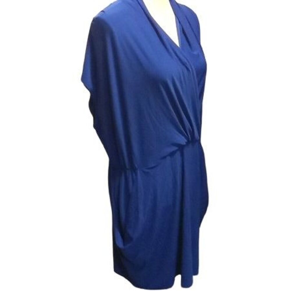 Love Squared Dress Womens XL Blue Knee Length Pocketed Gathered Waist Casual